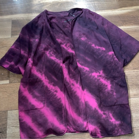 Mantra Thick Quality Knit Bright Pink and Purple Boho Tie Dye Kimono C7 - Picture 1 of 3